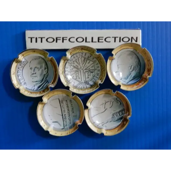 la série de 5 capsules de champagne génériques 20 ans de l euro (1084 a 1084 d )