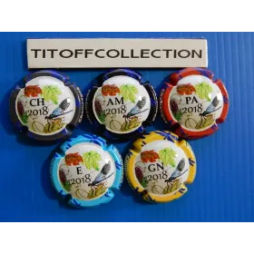 la série de 5 capsules de champagne génériques puzzle 2018 (979f a 979j )