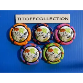 the series of 5 generic champagne capsules puzzle 2019 (979l to 979p)