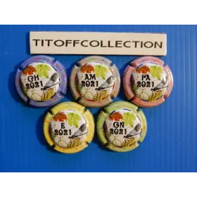 la série de 5 capsules de champagne génériques puzzle 2021 ( 1197 a 1197d )