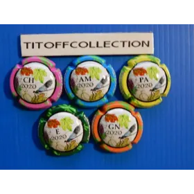 la série de 5 capsules de champagne génériques puzzle 2020 (979r a 979v )