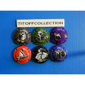 the series of 6 retro generic pin up champagne capsules (1266 to 1266e)