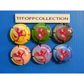 the series of 6 generic champagne capsules Valentine’s Day 2022 (1232 to 1232e)