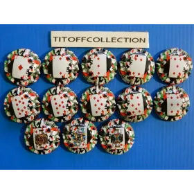 the series of 13 generic champagne capsules carreau (c113 to c113 l)