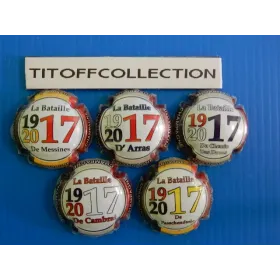 la série de 5 capsules de champagne générique batailles de 1917 ( c63 a c63d )