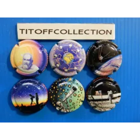 La série de 6 capsules de champagne générique MONDIALE DE L'ASTRONOMIE 2009 (760 a 760e )