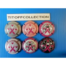 The series of 6 champagne capsules fountain salome  (pink October 2025)