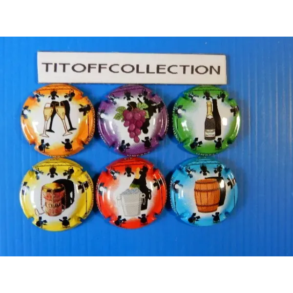the series of 6 generic champagne capsules shaded by Champagne (October 2025)