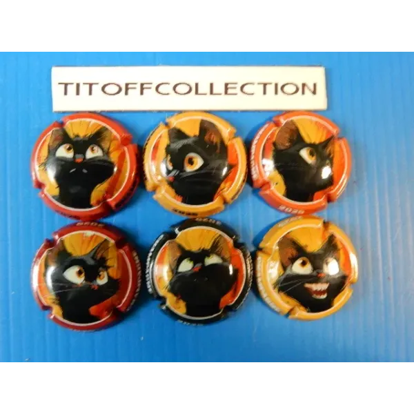 la série de 6 capsules de champagne générique chats   ( novembre  2025 )