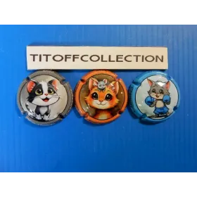 la série de 3 capsules champagne piot thomas chats  (novembre  2025)