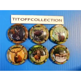 the series of 6 generic champagne deer capsules (c157 to 157e)