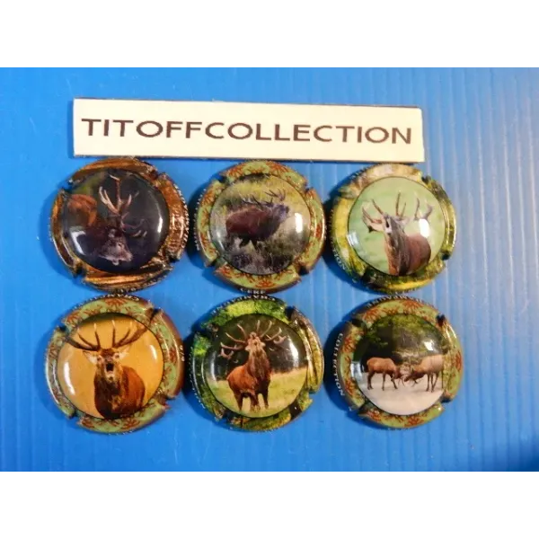 the series of 6 generic champagne deer capsules (c157 to 157e)