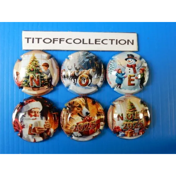 the series of 6 generic champagne capsules noel 2025 puzzle