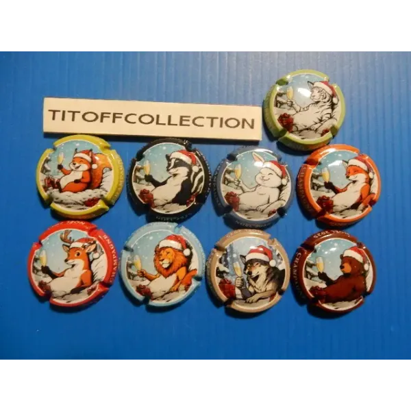 the series of 9 generic Christmas champagne capsules (December 2025)