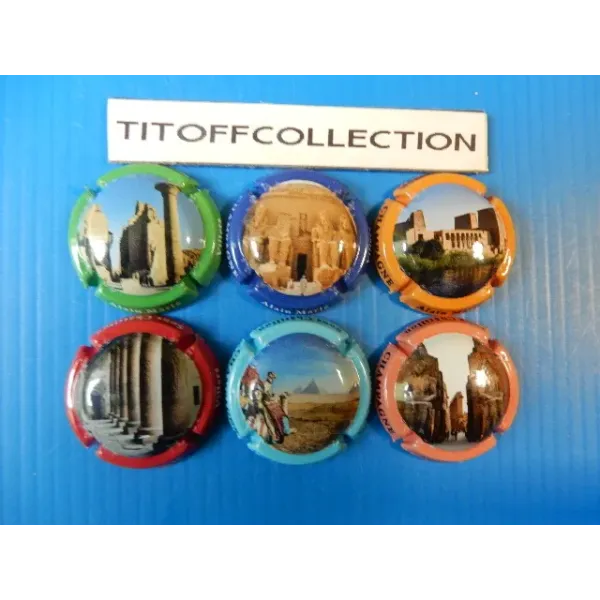 The series of 6 marlled champagne capsules Alain Egypt (December 2025)