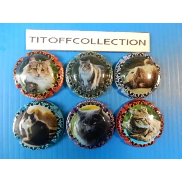 the series of 6 champagne capsules hirault-cassan cat  (December 2025)