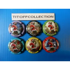 la série de 6 capsules de champagne générique manneken pis joyeuses fétes  (janvier 2026 )