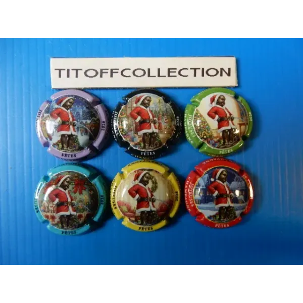 la série de 6 capsules de champagne générique manneken pis joyeuses fétes  (janvier 2026 )