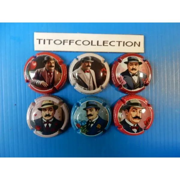 the series of 6 champagne capsules Poirot Saint Valentine 2026 (January 2026)