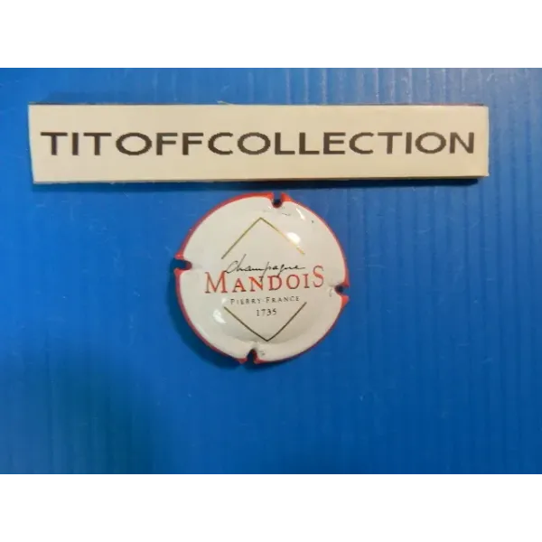 1 capsule of white Mandois champagne with red outline (no 2)