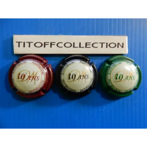 The series of 3 capsules of champagne delouvin moreau 10 years ( 51 to 53 )