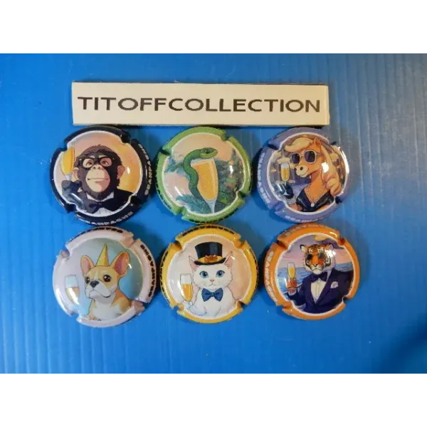 copy of The series of 6 generic animal champagne capsules with cup (February 2026)