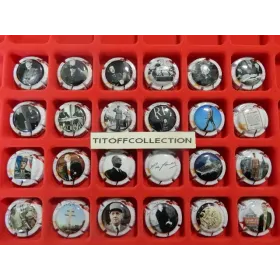 La série de 24 capsules de champagne génériques charles de gaulle contour blanc