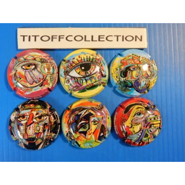 The series of 6 generic pop art champagne capsules (February 2026)