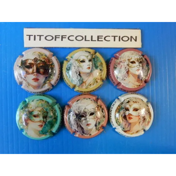 The series of 6 champagne capsules the masks ( March 2026)