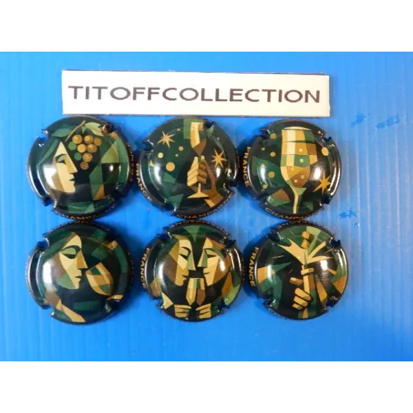 The series of 6 generic champagne glass capsules from Champagne (February 2026)