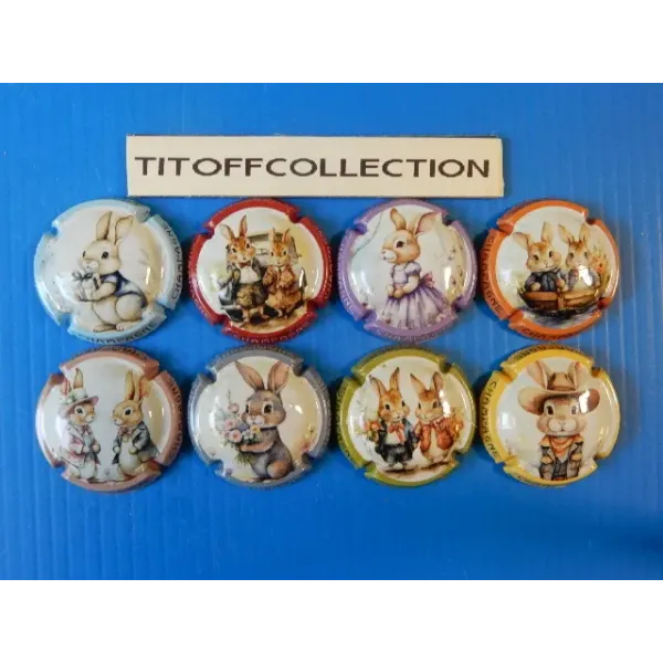 The series of 8 champagne capsules the rabbits (March 2026)