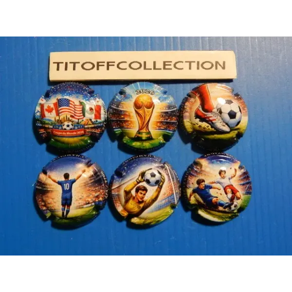 La série de 6 capsules de champagne génériques coupe du monde     ( juin  2026 )