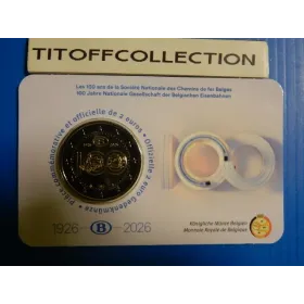 2 euros commemorative 2026 belgique sncb coincard
