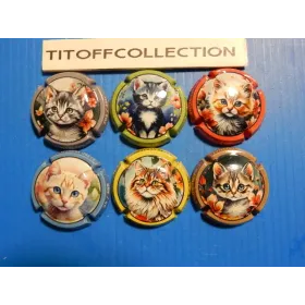 La série de 6 capsules de champagne de carlini-yves  jean 480ex chat ( aout  2026 )