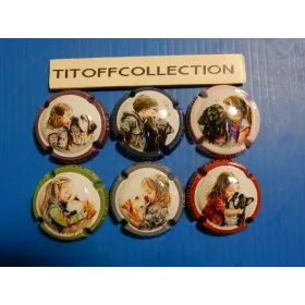 la serie de 6  capsule de champagne picard j.p.p  enfants plus chien   (  aout  2026  )