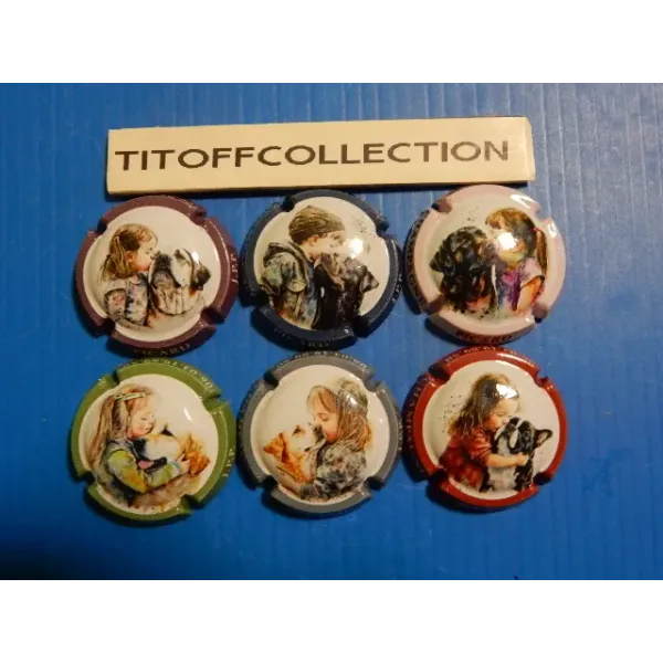 la serie de 6  capsule de champagne picard j.p.p  enfants plus chien   (  aout  2026  )