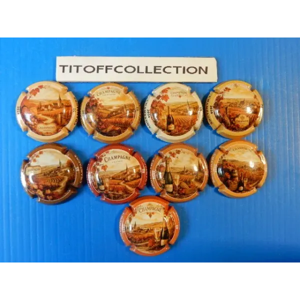 La série de 9 capsules de champagne génériques automme  ( octobre   2026 )