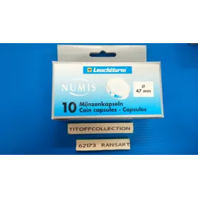 Boite de 10 capsules pour pièce de diamètre 47 milimètre