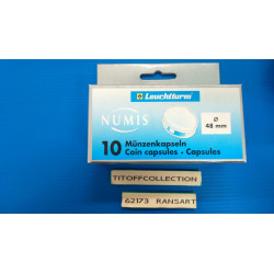 Boite de 10 capsules pour pièce de diamètre 48 milimètre