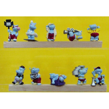 La serie Die happy hippo hollywood stars 1997 avec 1 bande papier