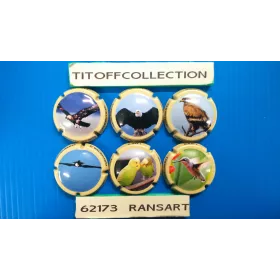 La série de 6 capsules de champagne QUATRESOLS (rapaces)