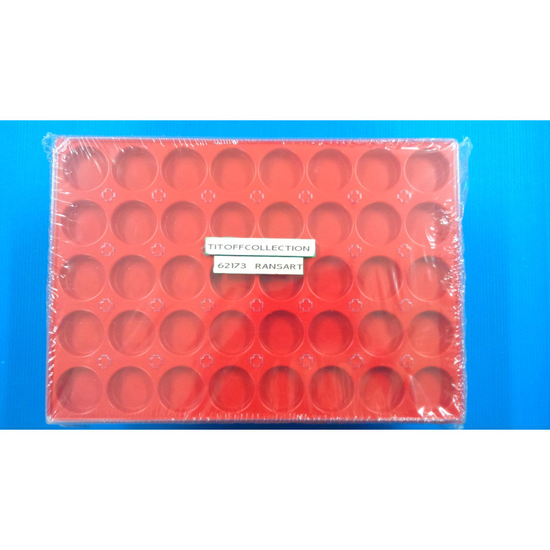 10 plateaux en plastique rouge 40 cases rond avec couvercle