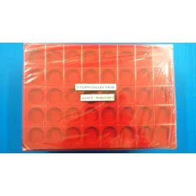 10 plateaux en feutrine rouge 40 cases rond avec couvercle