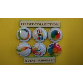 Lot de 5 séries de capsule de champagne Générique ARC EN CIEL