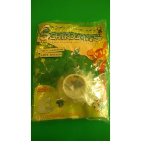 La Figurine Schtroumpf fainéant + socle d'une maison