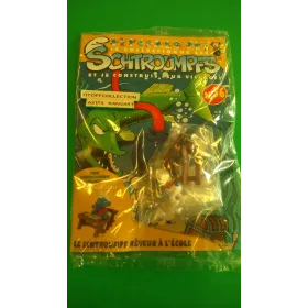 La Figurine Schtroumpf réveur à l'école + le banc d'école 