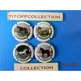 la série de 4 capsules de champagne lemaire Dominique les chevaux