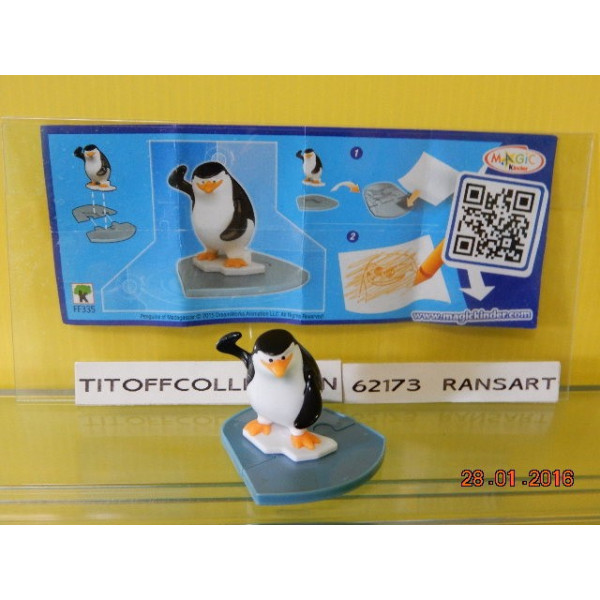 1 Figurine Kinder les pingouins  2014 - 2015 avec 1 BPZ