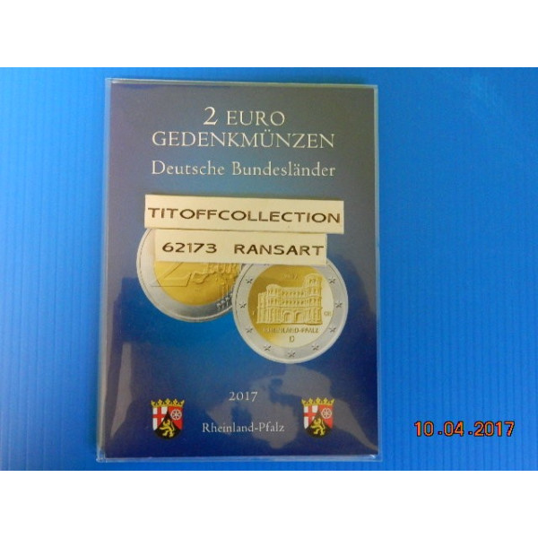 une pochette pour 5 pièces 2€ allemande 2017