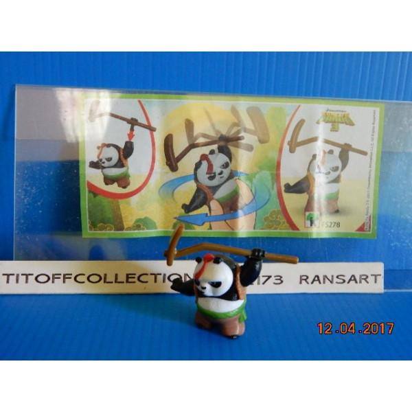 1 Figurine Kinder  kunf fu panda 3   fs - 2015- 2016  avec 1 BPZ fs278